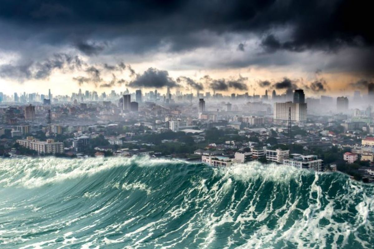 Ilustrasi tsunami. Tsunami dari gempa megathrust pernah terjadi di Bengkulu pada 1833.