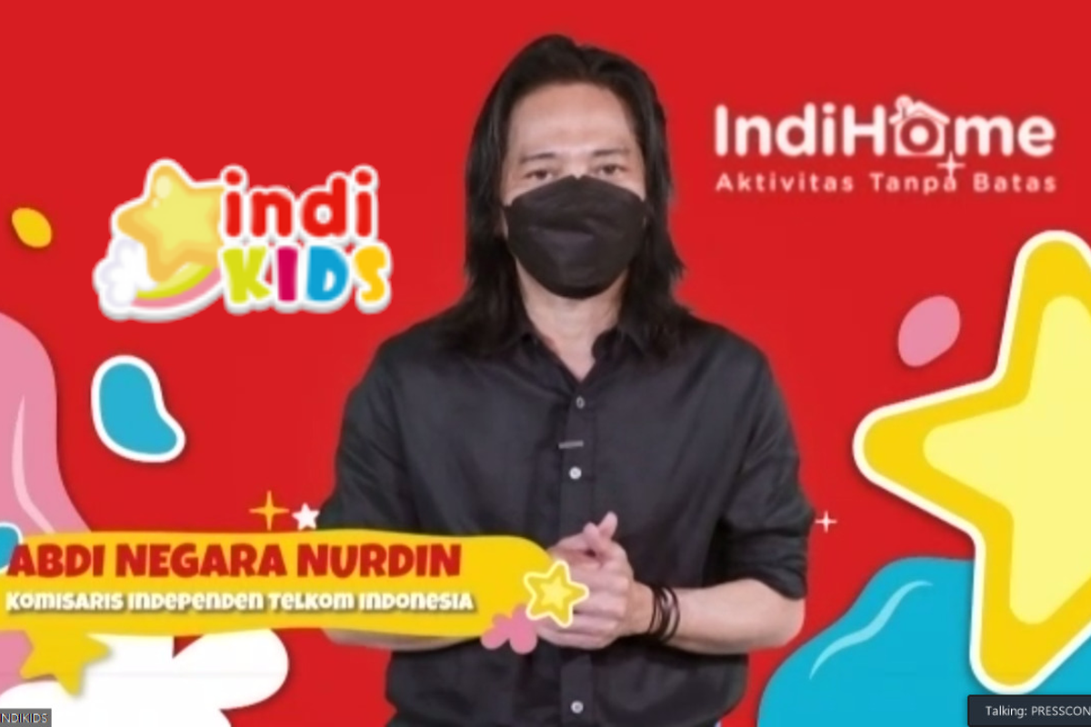 Komisaris Independen Telkom Abdi Negara Nurdin saat acara peluncuran channel spesial untuk anak, IndiKids secara virtual bertepatan dengan momen Hari Anak Nasional pada Jumat (27/3/2021).