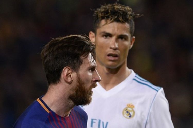 Lionel Messi dan Cristiano Ronaldo tampil penuh emosi pada laga El Clasico antara Barcelona dan Real Madrid di Camp Nou, 6 Mei 2018.