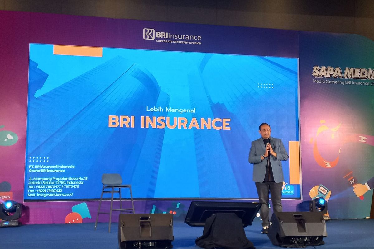 Direktur Utama BRI Insurance Rahmat Budi Legowo dalam acara Media Gathering BRI Insurance 2023, Kamis (20/7/2023)