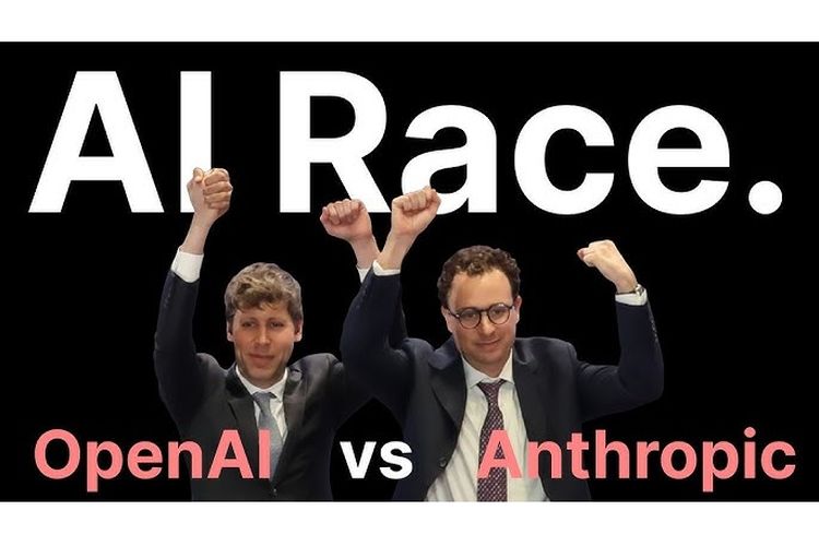 Ilustrasi Anthropic vs OpenAI.