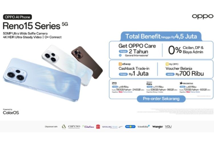 Promo Eksklusif Pre-order OPPO Reno15 Series.