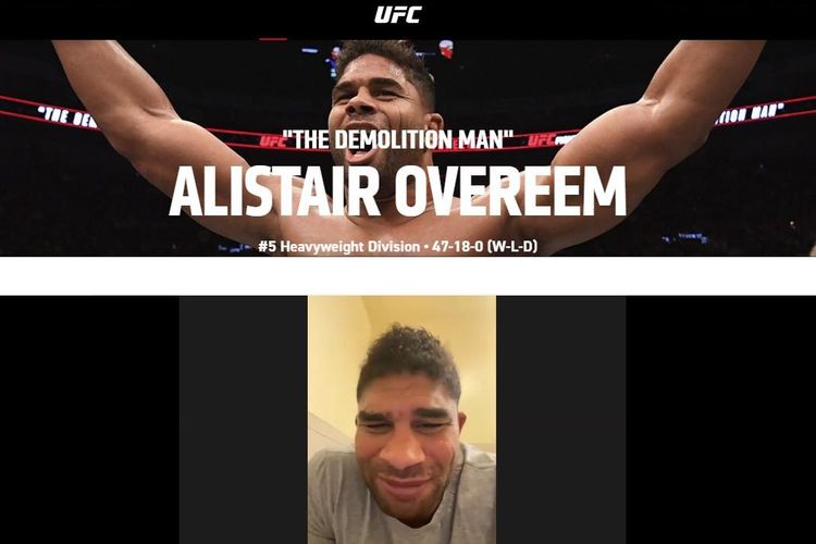 Petarung UFC asal Belanda, Alistair Overeem, saat sesi wawancara eksklusif dengan KOMPAS.com pada Jumat (29/1/2021) pagi WIB jelang UFC Fight Night: Overeem vs Volkov pada Sabtu (6/2/2021).