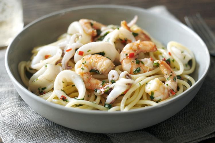 Spaghetti Baby Squid Chili dari Live Instagram Kompas.Travel yang akan menjadi salah satu hidangan di demo masak bersama Kompas.com Travel bersama Hotel Four Points by Sheraton Makassar