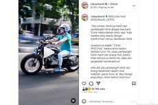 Potret Ridwan Kamil Naik Motor Listrik Gesits RKG-5000