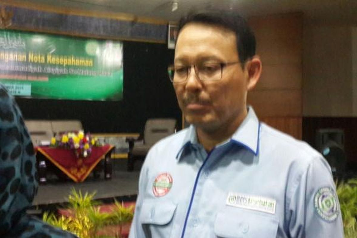 Direktur Utama BPJS Kesehatan Fahmi Idris usai mengisi kuliah tamu di Universitas Muhammadiyah Malang, Jawa Timur, Kamis (20/10/2016)