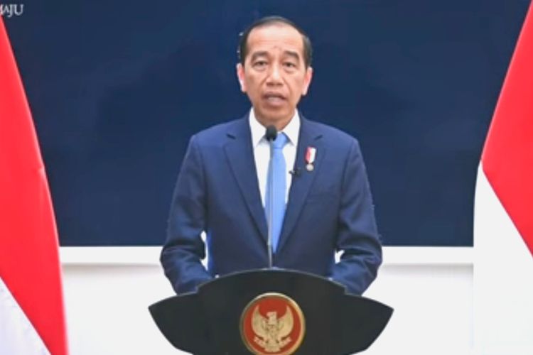 Presiden Joko Widodo saat memberikan keterangan pers dari Washington DC, Amerika Serikat pada Senin (13/11/2023). 