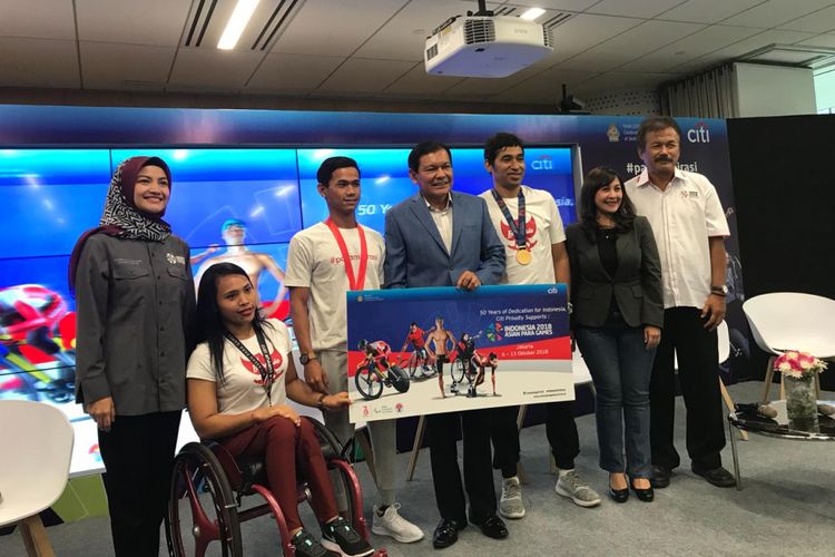 Citibank Mendukung Penyelenggaraan Asian Para Games 2018 di Indonesia di Jakarta, Selasa (18/9/2018)