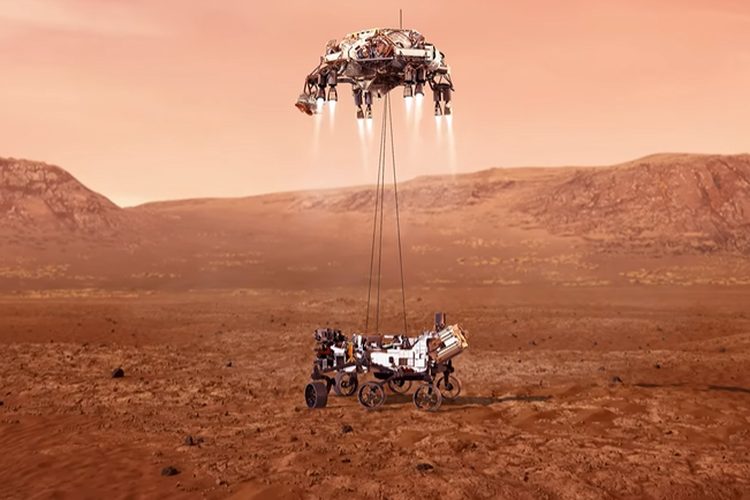 Ilustrasi robot penjelajah planet Mars milik NASA yang biasa dijuluki Mars Rover.