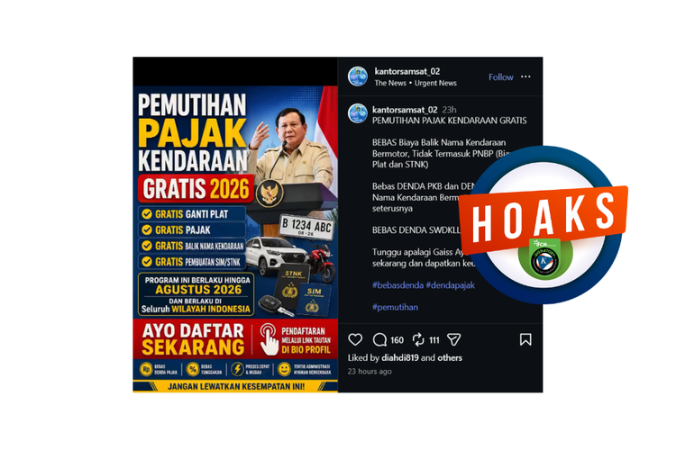 INFOGRAFIK: Hoaks Pemutihan Pajak Kendaraan 2026, Simak Bantahannya