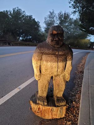 Foto yang disediakan oleh Departemen Kepolisian Scotts Valley ini adalah patung monster Bigfoot yang ditemukan petugas di sebuah jalan raya di pegunungan utara Santa Cruz di Lembah Scotts, California, Kamis, 12 November 2020 setelah sebelumnya dikabarkan menghilang.