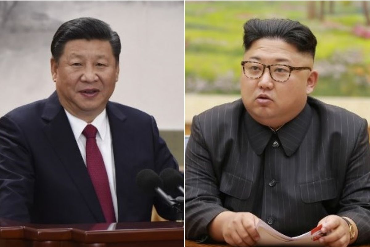 Presiden China Xi Jinping (kiri) telah membalas pesan yang dikirimkan Presiden Korea Utara Kim Jong Un (kanan).