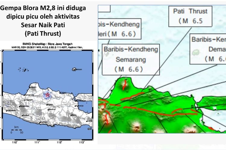 GEMPA BLORA: Gempa magintudo 2,8 mengguncang wilayah Blora, Jawa Tengah dan sekitarnya pada hari ini, Rabu (20/3/2024) pukul 09.38 WIB.