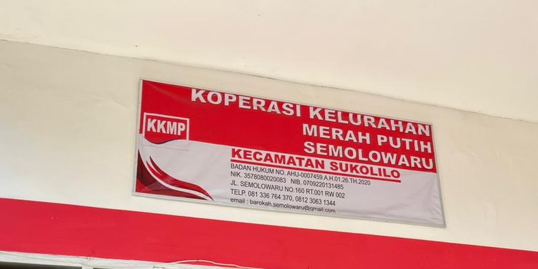 Lokasi Koperasi Desa/Kelurahan Merah Putih (Kopdes MP) Semolowaru, Surabaya.