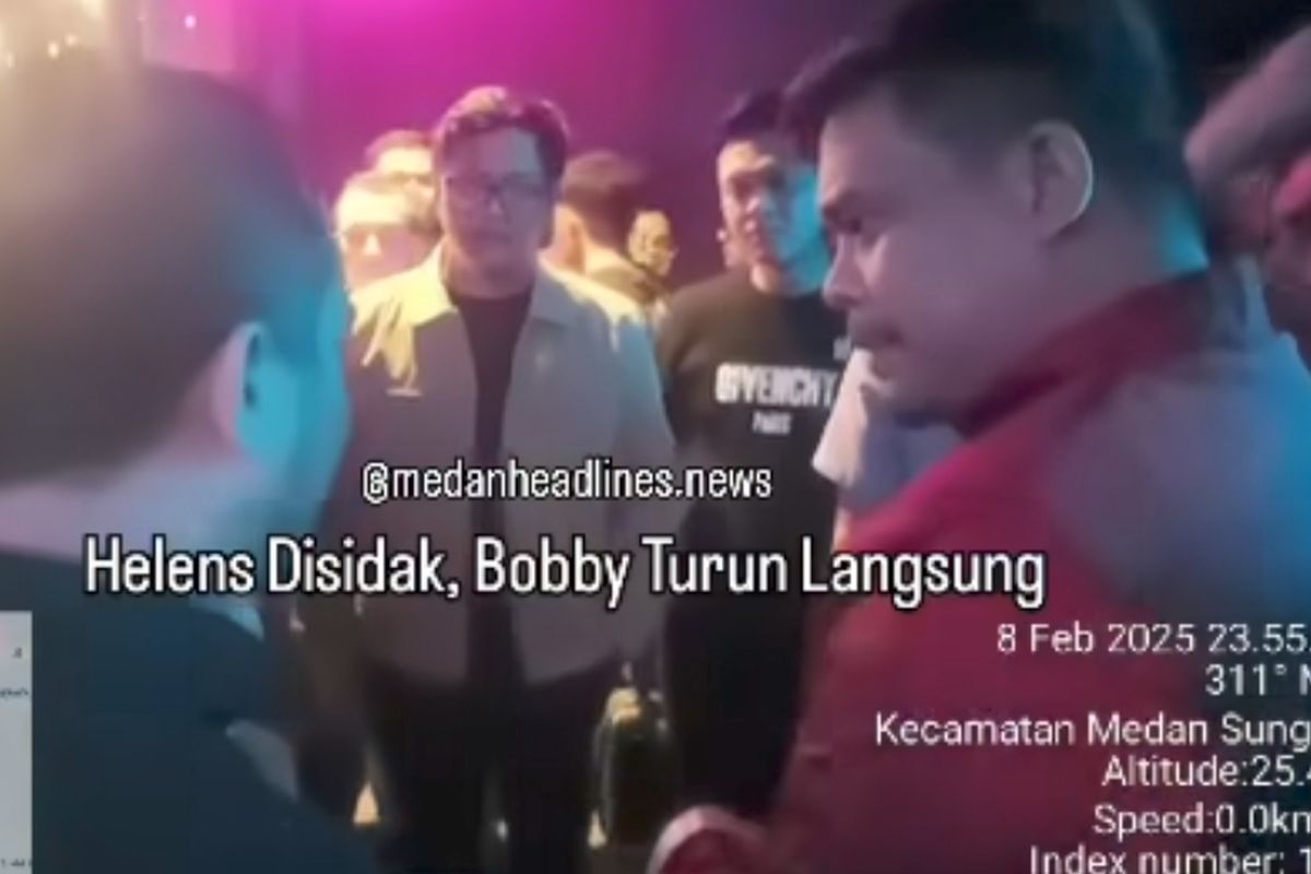 Potongan video Walikota Medan, Bobby Nasution saat sidang di tempat hiburan malam Helen's Night Mart, Sabtu (9/2/2025)