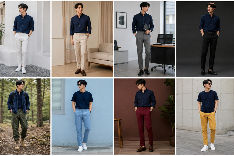 Baju Navy Cocok dengan Celana Warna Apa? Ini 10 Kombinasi Terbaiknya