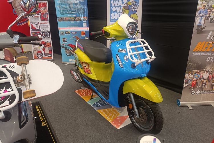 Yamaha Grand Filano dimodifikasi ala skuter kalcer bertemakan Mike Wazowski, karakter Mosnter Inc