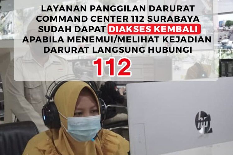 Layanan Command Center 112 Surabaya yang sempat alami gangguan imbas terbakarnya Pusat Data Cyber 1 di Jakarta, kini sudah kembali normal dan bisa diakses kembali oleh masyarakat.