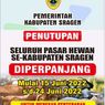 Semua Kecamatan di Sragen Zona Merah PMK, Penutupan Pasar Hewan Diperpanjang