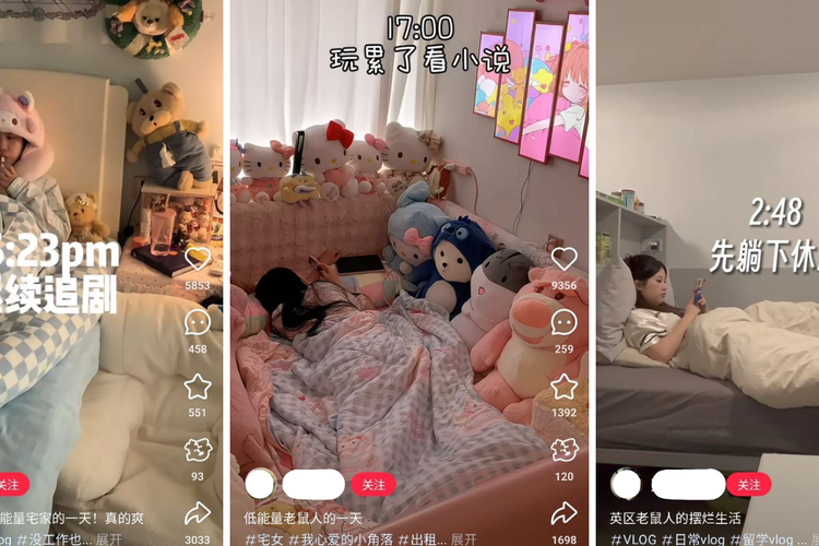 Tangkapan layar beberapa Gen Z di China yang menyebut mereka manusia tikus di aplikasi Red Note (Xiaohongshu). Sebutan tersebut merupakan tindakan berontak dari burnout dan persaingan mencari kerja yang ketat.