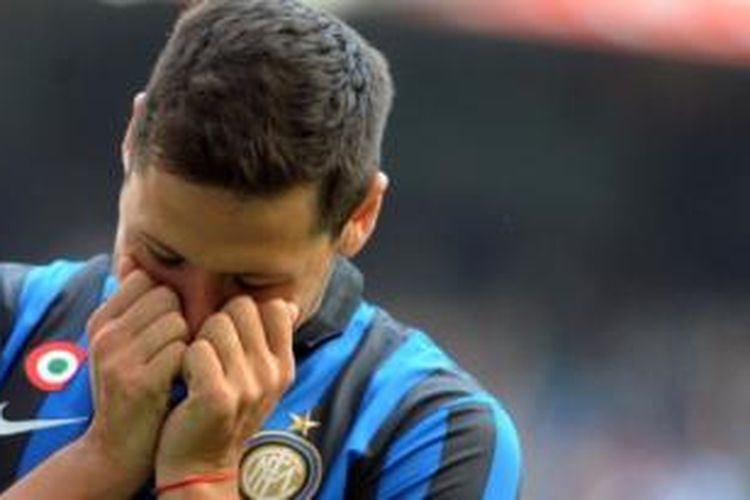 Penyerang asal Argentina, Mauro Zarate, saat membela Inter Milan.