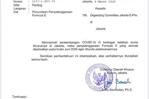 Formula E di Jakarta Resmi Ditunda karena Virus Corona