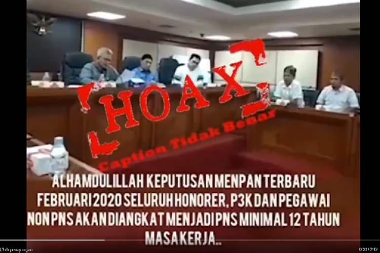 Hoaks video pengangkatan tenaga honorer, PPPK, dan pegawai non PNS menjadi PNS