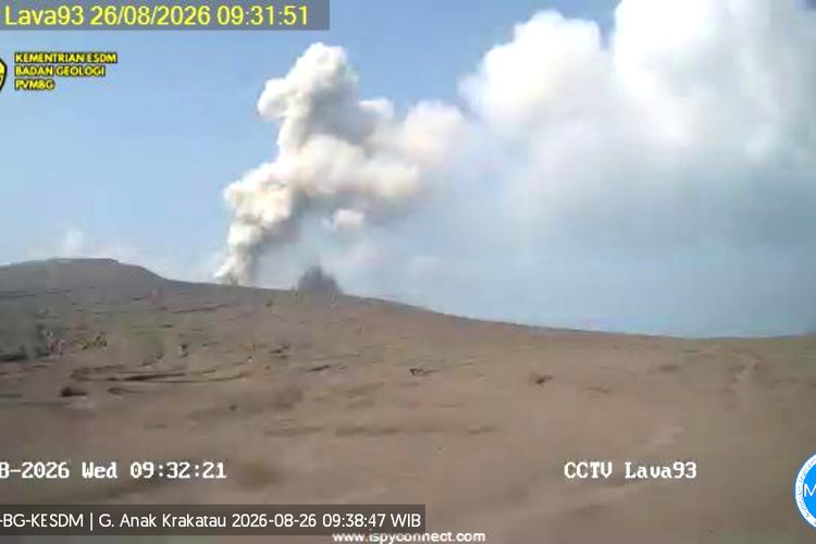 Dua Kali Erupsi, Aktivitas Gunung Anak Krakatau Juga Diwarnai 19 Gempa Hembusan