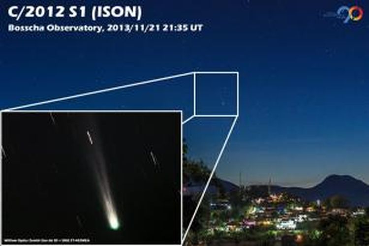 Wajah komet ISON hasil jepretan Muhammad Yusuf pada Jumat (22/11/2013). 
