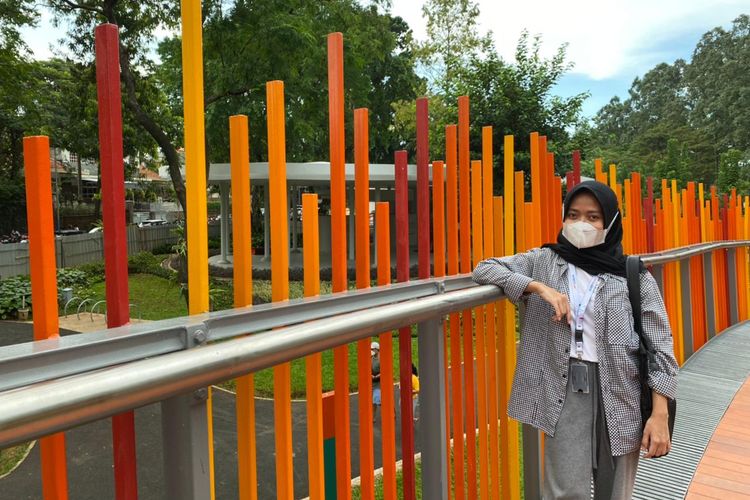 Salah satu spot foto di Infinity Link Bridge, Tebet Eco Park, Jakarta Selatan