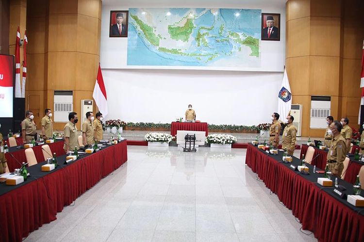 Rapat Koordinasi Evaluasi Penyerapan Anggaran Daerah Tahun 2021. 