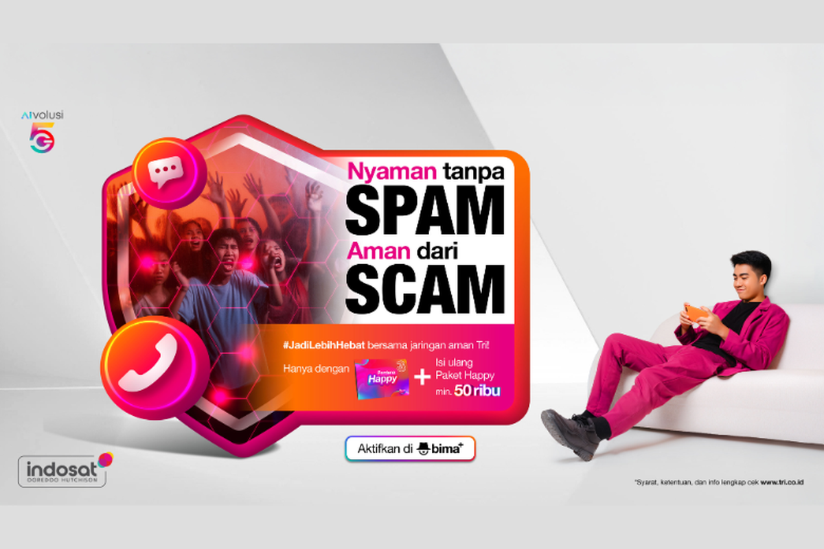 Tri Indonesia menghadirkan fitur AI: Anti Spam/Scam yang dirancang khusus menangkal penipuan digital.