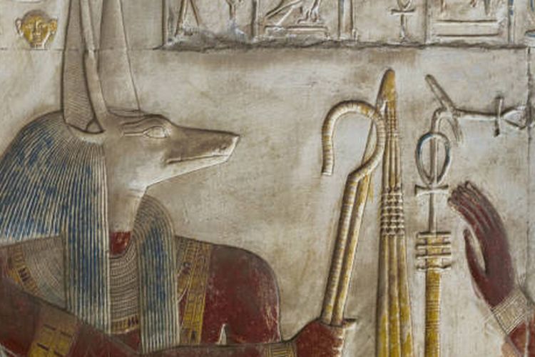 ilustrasi dewa Anubis Mesir kuno.