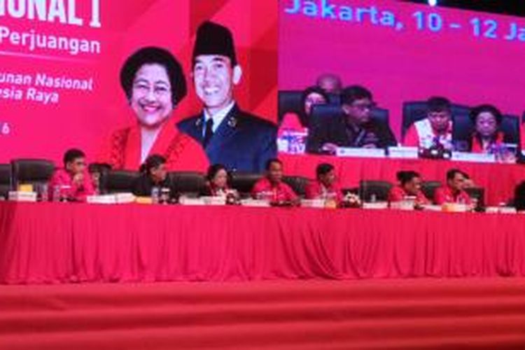 Penutupan Rakernas PDI-P di JIexpo Kemayoran, Jakarta, Selasa (12/1/2016).