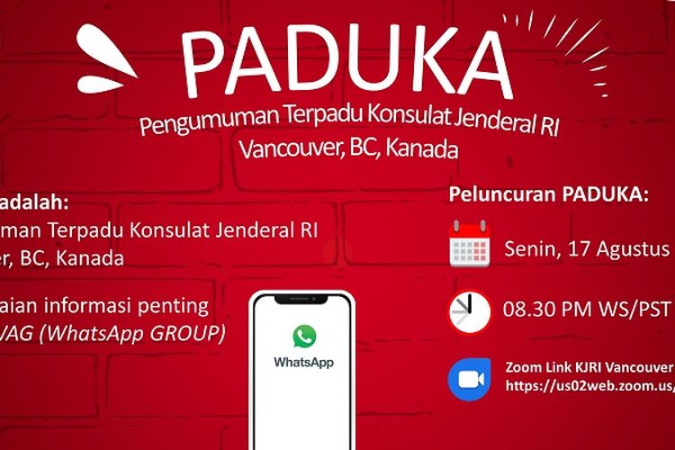 Pengumuman terpadu KJRI Vancouver, BC, Kanada.