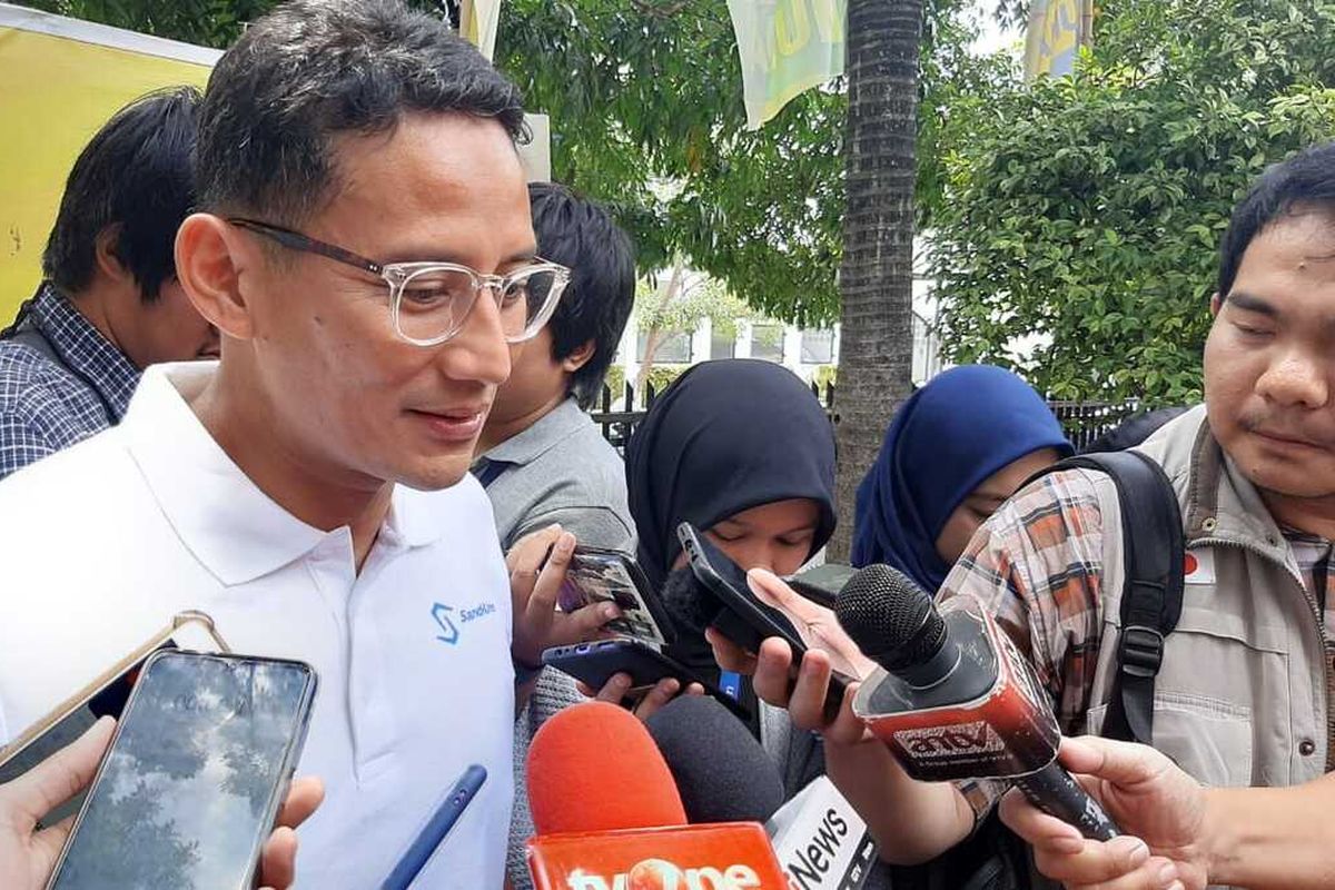 mantan Gubernur DKI Jakarta, Sandiaga Uno di Rumah Siap Kerja, Kebayoran Baru, Jakarta Selatan, Sabtu (22/1/2020)