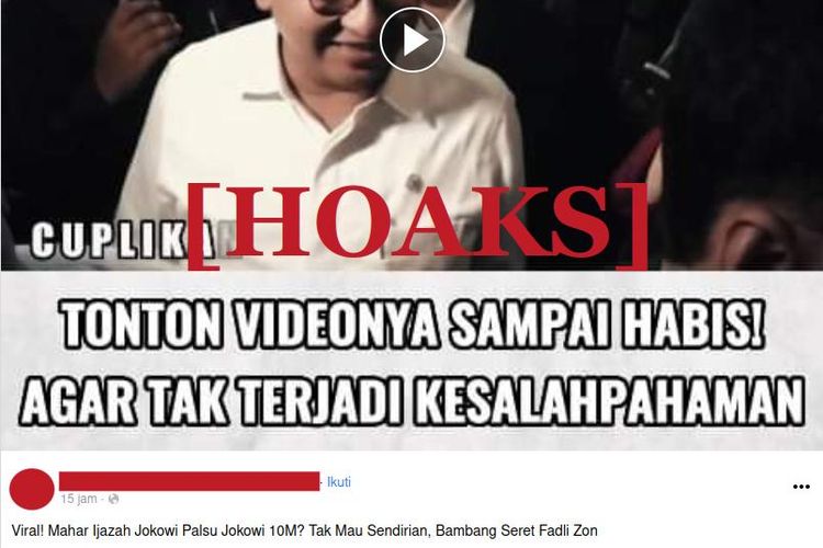 Hoaks Bambang Tri seret Fadli Zon dalam kasus dugaan ijazah palsu