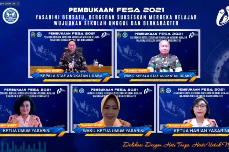 Kepala Staf Angkatan Udara (Kasau) Marsekal TNI Fadjar Prasetyo, SE., MPP., membuka Festival Edukasi Sekolah Angkasa (FESA) 2021 secara virtual dari Halim Perdanakusuma, Jakarta, Senin (17/1/2022).