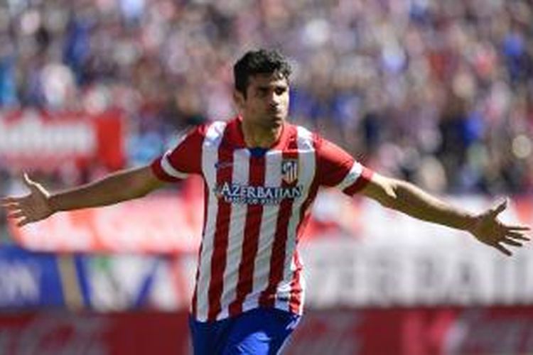 Penyerang Atletico Madrid Diego Costa.
