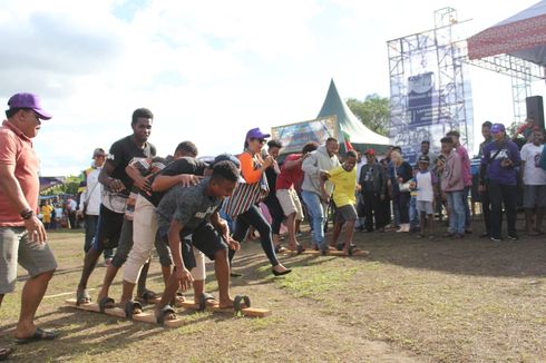 Lomba Bakiak, Puncak Keseruan Festival Crossborder Sota 2019