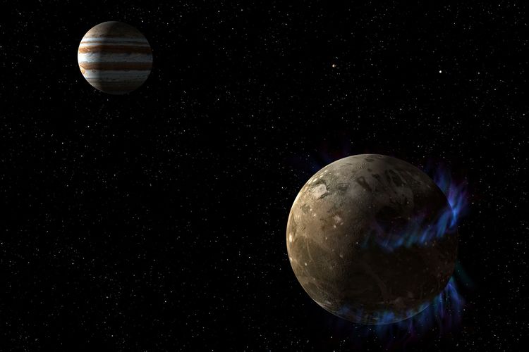 Bulan terbesar di tata surya, Ganymede adalah bulan Jupiter yang diketahui memiliki medan magnet sendiri. Eksplorasi NASA Juno baru-baru ini untuk pertama kalinya menangkap fenomena lapisan es bulan di planet ini.