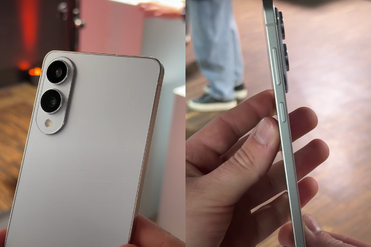 Tangkapan layar tampilan bagian belakang dan samping Samsung Galaxy S25 Edge.