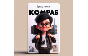 Contoh poster Disney Pixar AI hasil olahan Bing Image Creator.