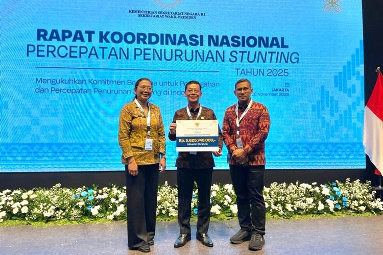 Pemkab Klungkung menerima insentif fiskal sebesar Rp 5,6 miliar dalam kategori percepatan penurunan stunting tahun anggaran 2025.