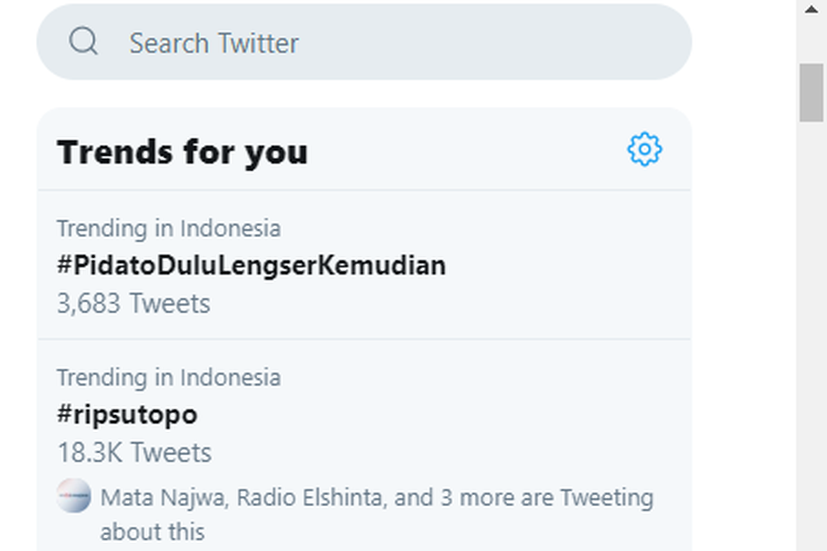 Trending Topic di Twitter, Minggu (7/7/2019) 