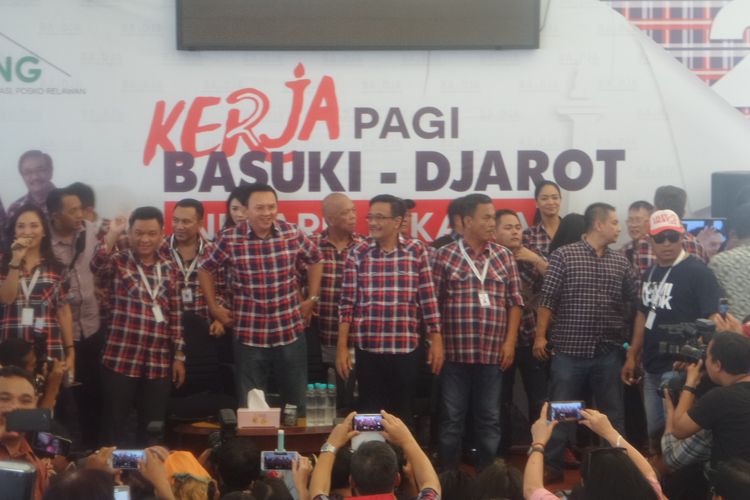 Ahok-Djarot tiba di Rumah Lembang, Jakarta Pusat, Rabu (15/2/2017)