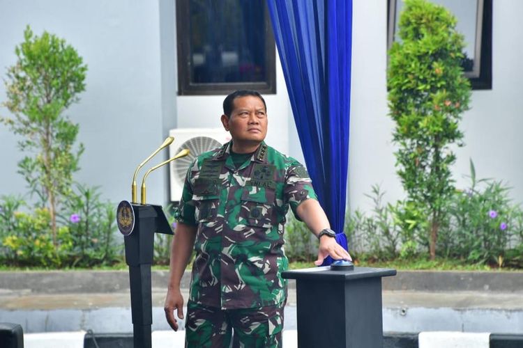 Panglima TNI Laksamana Yudo Margono saat meresmikan 16 infrastruktur milik TNI AL di Komando Latihan Koarmada I, Kelapa Gading, Jakarta Utara, pada Senin (26/12/2022).