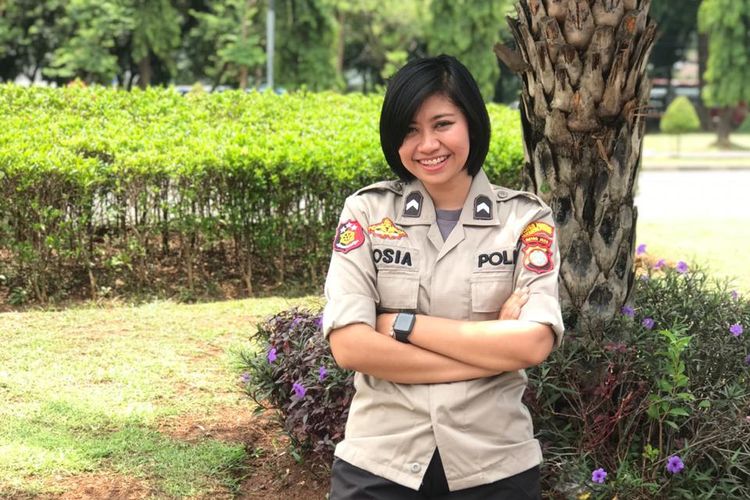 Bripka Yosia Primi Wahyudi, Polwan Polres Jakarta Pusat, Kamis (12/9/2019).