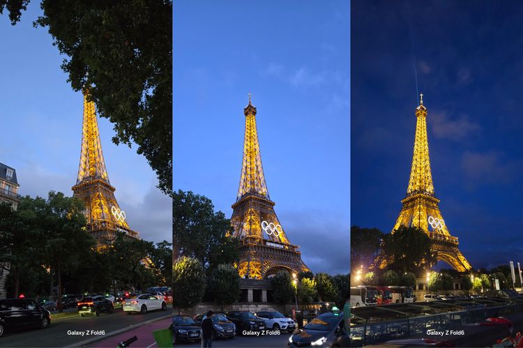 Cantiknya Menara Eiffel dengan lampu kuning khasnya saat malam hari.