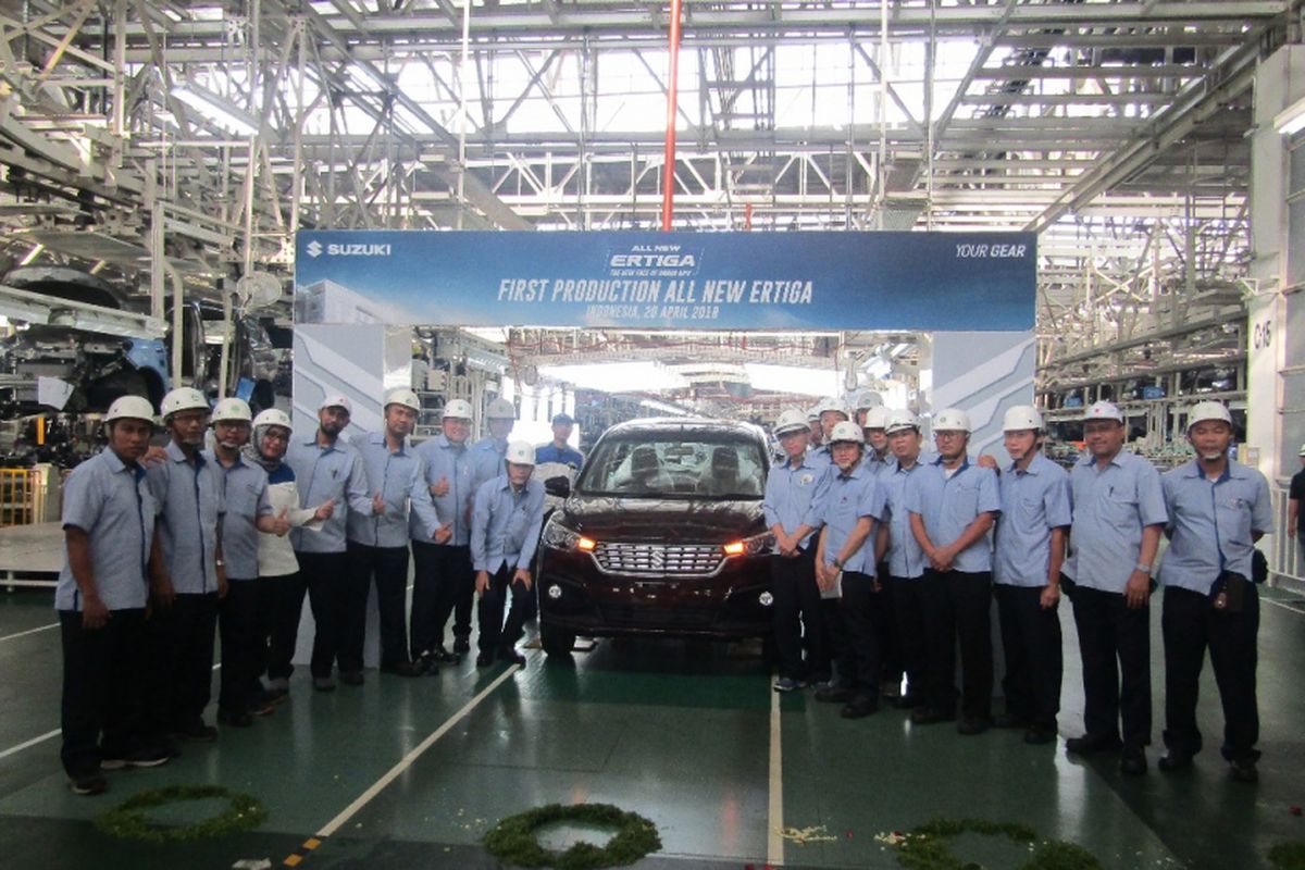 Suzuki Indomobil Motor (SIM) meresmikan produksi pertama generasi kedua Ertiga, Jumat (20/4/2018).